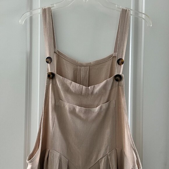 Womens Utcoco Collection Linen Blend Wide-Leg Overalls - Picture 7 of 12